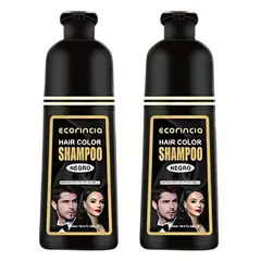 GENERICO - PACK 2 SHAMPOO TINTE 1000ML ECORINCIA NEGRO