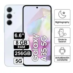 SAMSUNG - Celular Libre Galaxy A35 5G 6.6" Pulg. 256GB 8GB RAM - Celeste