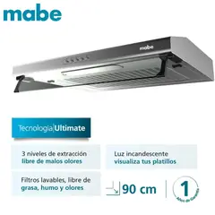 MABE - Campana Extractora Utilitaria 90cm Inox CMU9020PI0
