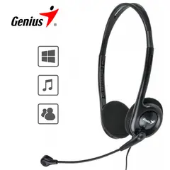GENIUS - Audífonos Con Micrófono Hs-200C Para Pc Negro