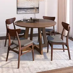 STIL NOVO - JUEGO DE COMEDOR 4 SILLAS NADIA PLOMO OSCURO