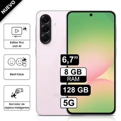SAMSUNG - Celular Galaxy A56 5G 128GB 8GB RAM cámara principal 50MP frontal 12MP 67 Rosado
