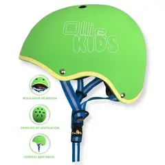 OLLIE - Casco Protector Regulable Para Niño »XS KIDS» Green
