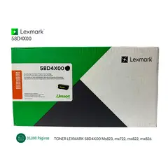 LEXMARK - TONER 58D4X00 RINDE 35 000 PAGINAS Ms823, mx722, mx822, mx826