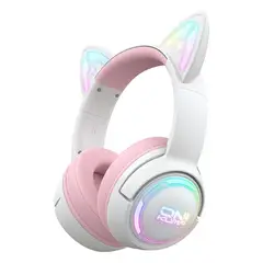 ONIKUMA - GT838 Rosa Audífonos Bluetooth inalámbricos de cuatro modos