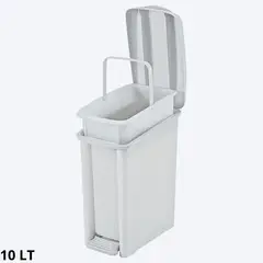 RIMAX - Papelera 10 Lt Delgado Blanco Con Pedal Bald/Int. -