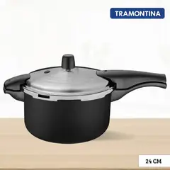 TRAMONTINA - Olla a Presión Vancouver Negro 24 Cm