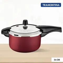 TRAMONTINA - Olla a Presión Vancouver Rojo 24 Cm