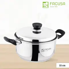 FACUSA - Olla de Acero 22 Cm -Tapa de Acero
