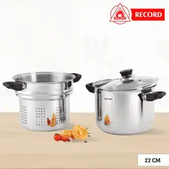 RECORD - Olla Espaguetera 3 Piezas N° 22 - Tapa de Vidrio