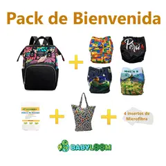 GENERICO - Pañal Ecológico de Tela y Pañalera - Pack de Bienvenida