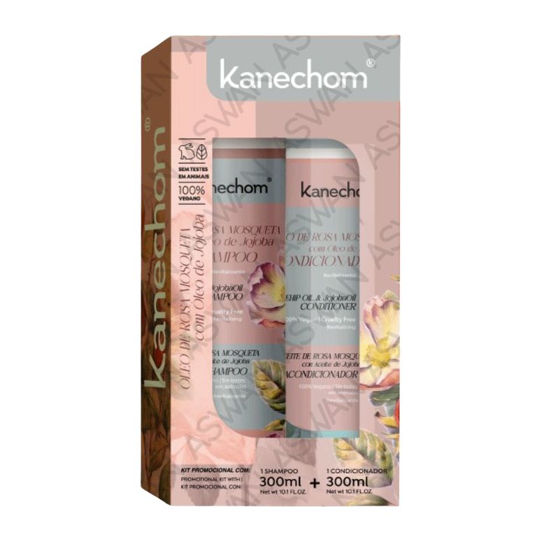 PACK OLEO DE JOJOBA & OLEO DE ROSA MAQUETA SHAMPO + ACONDICIONADOR 300ML - KANECHOM