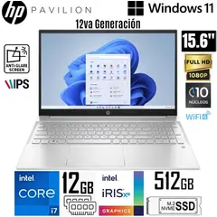 HP - Laptop Pavilion 15-EG2506LA Intel Core i7-1255U 12GB RAM 512GB SSD 156 FHD Plateado