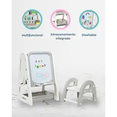 EVERBEST - Silla y Mesa con Tablero de Dibujo «MULTIFUNCION DRAWING» Gray
