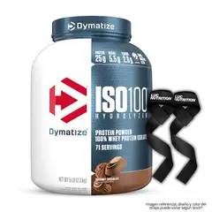 DYMATIZE - Iso 100 5 LB Hidrolizada Gourmet Chocolate + Straps