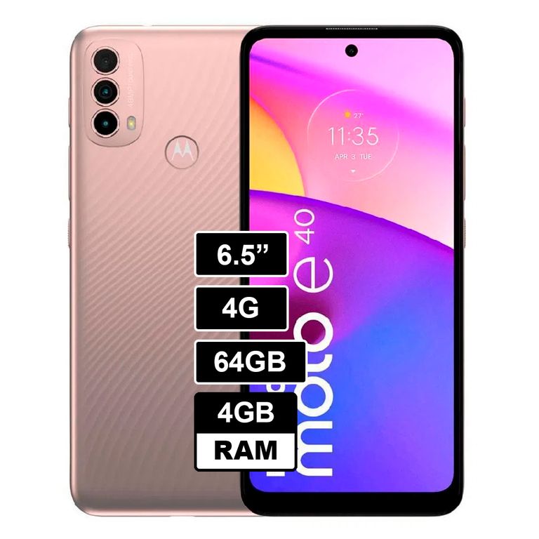 Celular Moto E40 64GB 4GB RAM Rosa