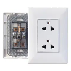 OPALUX - Tomacorriente Doble con Protección para empotrar “OPALUX” UNIVERSAL+TIERRA 2P+T 15A 250V - KF6208TR