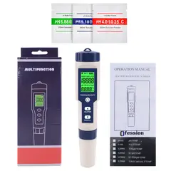 GENERICO - Medidor Digital 5 En 1 Tds Ec Ph Metro Salinidad Temperatura