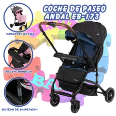 EBABY - COCHE DE PASEO ANDAL 173 CON MANGO REVERSIBLE-AZUL