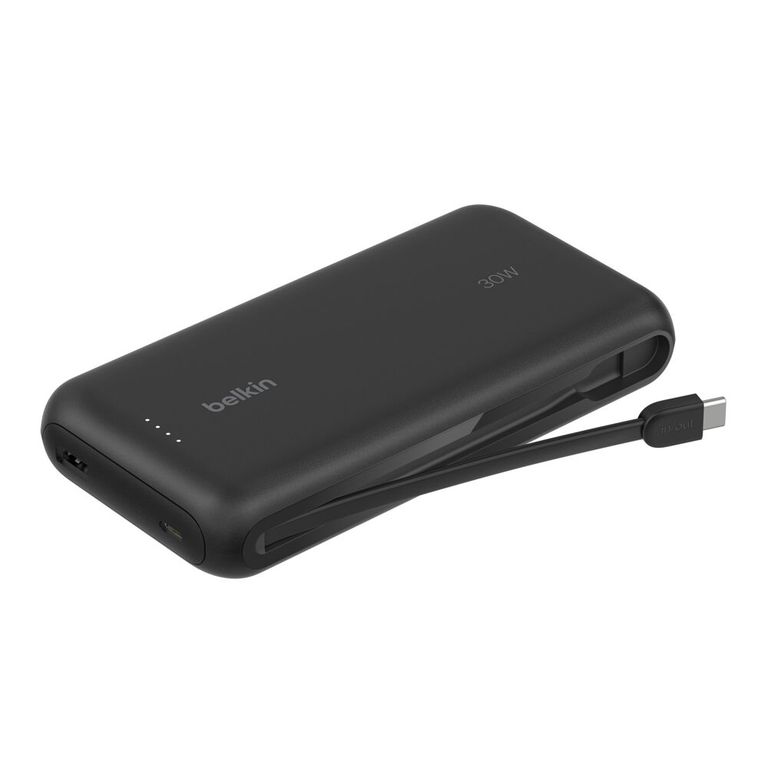POWER BANK 20K CON CABLE INTEGRADO BOOSTCHARGE COLOR NEGRO 30W