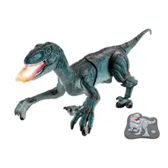 GENERICO - Velociraptor Azul con Control Movimientos Salvajes Bota Humo