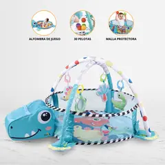 DOUX BEBE - Gimnasio Para Bebé 4 en 1 «DINO REX» LIGHT BLUE