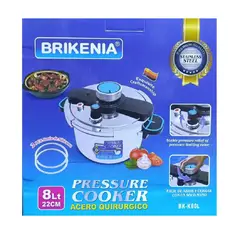 GENERICO - OLLA BRIKENIA DE ACERO QUIRURGICO 8 Lts BK-K80L