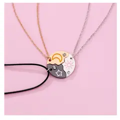 FERNANDA ROMERO JOYAS Y ACCESORIOS - COLLARES MEJORES AMIG@S - ESTRELLA SOL y LUNA - 3 COLLARES