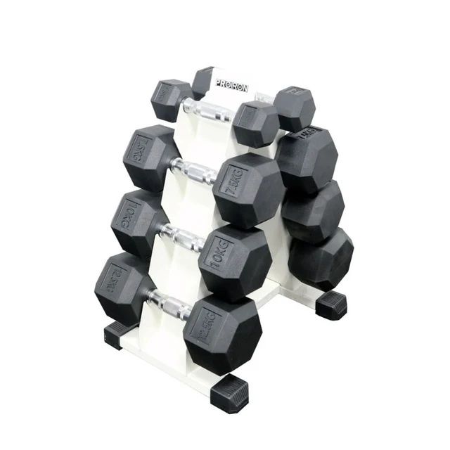 Set de mancuernas hexagonales de 70KG + Rack de Acero