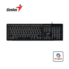 GENIUS - Teclado Retroiluminado SLIMSTAR 820 AI COPILOT USB SP BLACK