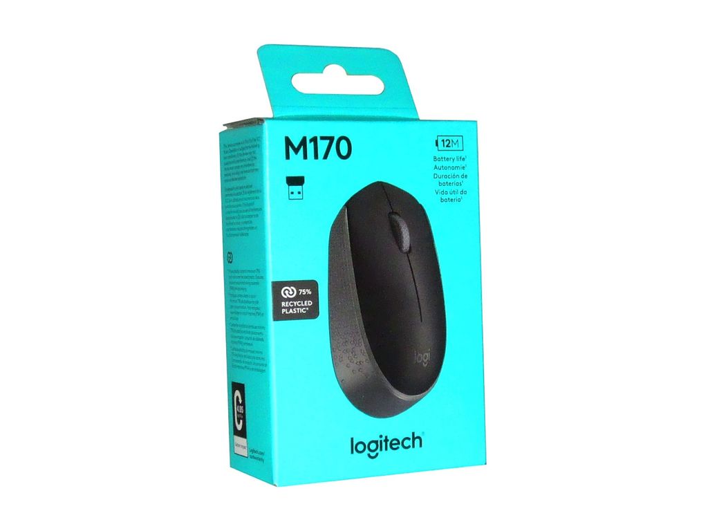 MOUSE INALAMBRICO NEGROGRIS M170