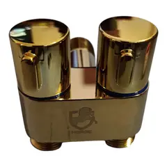 GENERICO - Válvula Doble Angular para Bidé o Inodoro Dorado Oro Acero Pesado