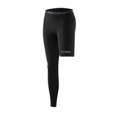 PRO ATHLETIC - PANTALONETA ONE LEG DERECHO NEGRO