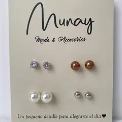 GENERICO - Set de aretes por 4 unidades Beauty seven