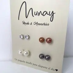 GENERICO - Set de aretes por 4 unidades Beauty ten