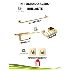 GREEN HOUSE - KIT DORADO BRILLANTE ACERO INOXIDABLE