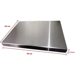 GENERICO - Tabla de picar en Acero inoxidable Grande 70x45cm