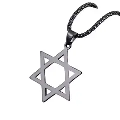 GENERICO - Collar Cadena Acero Inoxidable con Dije Estrella de David
