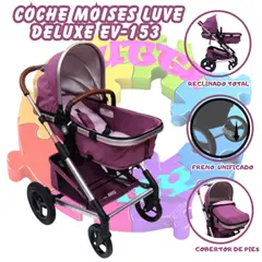 EBABY - COCHE CUNA LUVE DELUXE EB153-MORADO