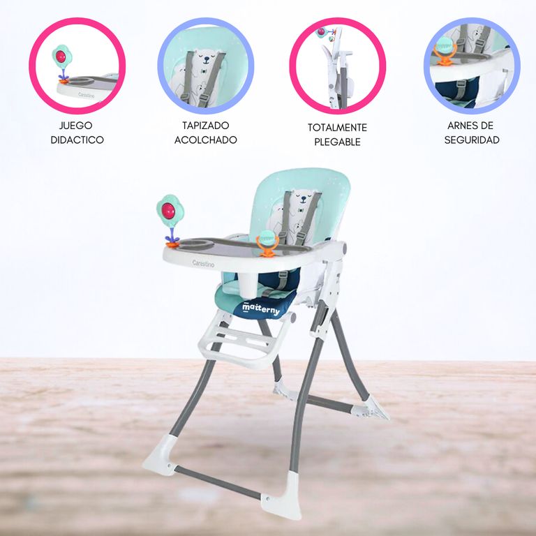 Silla de Comer Plegable «RIO» Aguamarina