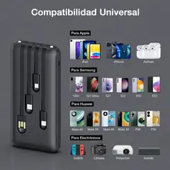 JET - Bateria portatil power bank de 10,000 mAh - Multiples salidas.