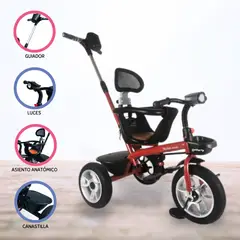 CUZKA - Triciclo Guiador DOUX BEBÉ «RUOTA» RED