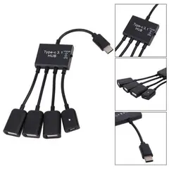 JETION - Hub adaptador de cable micro UB 3.1e 4 puertos Android
