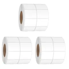 GENERICO - Etiqueta Termica Adhesiva 4x3cm 2 Columnas Pack 3 Rollos