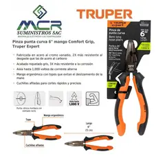TRUPER - ALICATE AISLADO 1000V PUNTA CURVA 6” 15cm