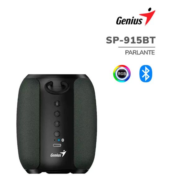 Parlante Bluetooth SP-915BT 5W 6h MIC AI COPILOT RGB BLACK GREY