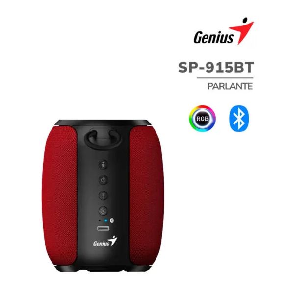 Parlante Bluetooth SP-915BT 5W 6h MIC AI COPILOT RGB BLACK RED