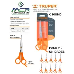 TRUPER - TIJERA 6 ACERO INOXIDABLE PARA ESTILISTA 12UND