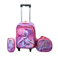 GENERICO - MOCHILA 3 EN 1 ESCOLAR PRINCESA DE HIELO PARA NIÑAS