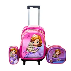 GENERICO - MOCHILA 3 EN 1 ESCOLAR PRINCESITA CON CONEJITO PARA NIÑAS